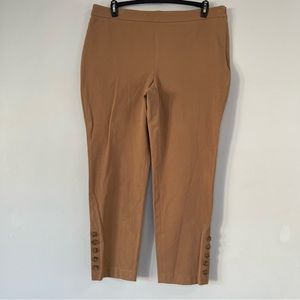 Talbots Chatham Ankle Pants Button Hem Elastic Waist